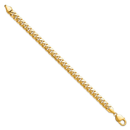 Massiv 14K Gelbgold 8mm Massiv Miami Kubanisch Glieder Gliederarmband Herren Schmuck