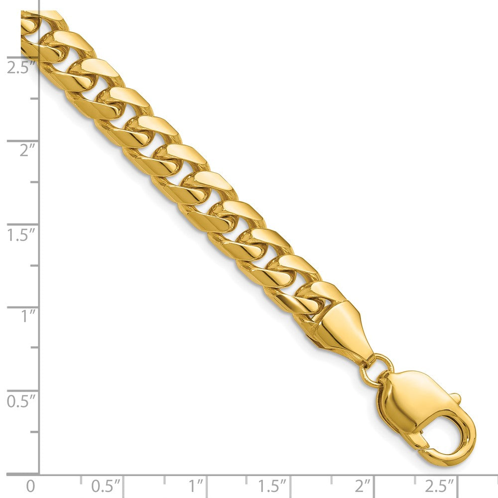 Massiv 14K Gelbgold 8mm Massiv Miami Kubanisch Glieder Gliederarmband Herren Schmuck