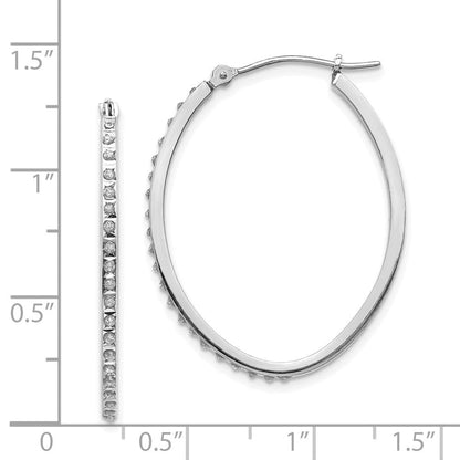 14K Weißgold Diamant Fascination Oval Klappbar Creolen