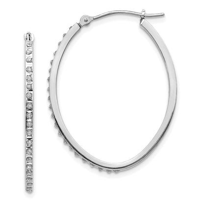 14K Weißgold Diamant Fascination Oval Klappbar Creolen