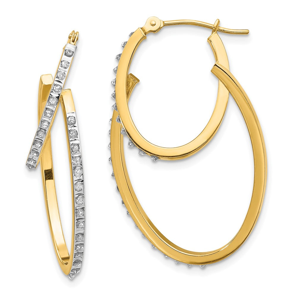 14K Gelbgold Diamant Fascination Klappbar Doppelt Creolen