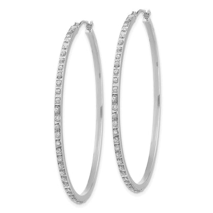 14K Weißgold Diamant Fascination Lg Rund Klappbar Creolen