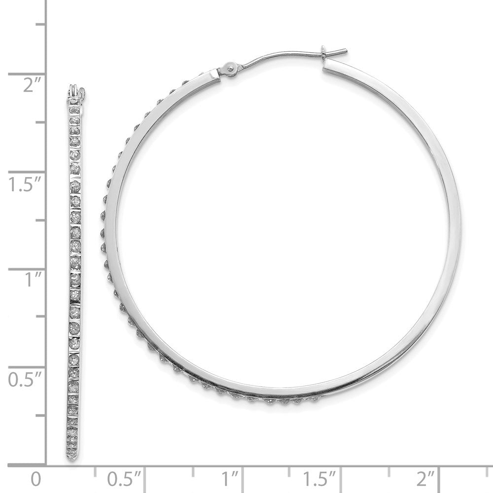 14K Weißgold Diamant Fascination Lg Rund Klappbar Creolen