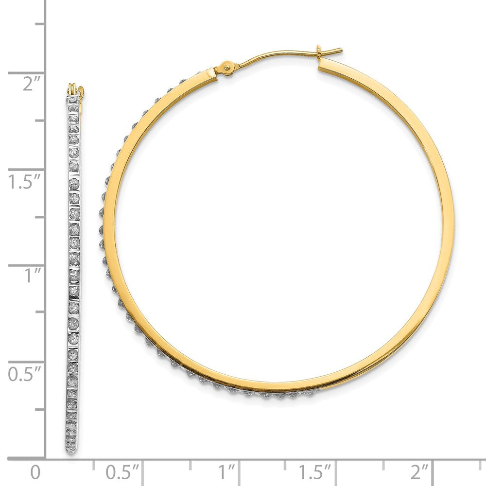 14K Gelbgold Diamant Fascination Groß Rund Klappbar Creolen
