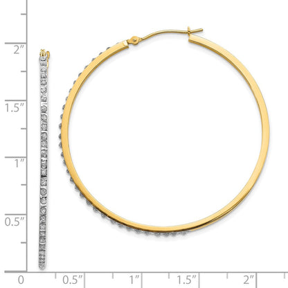 14K Gelbgold Diamant Fascination Groß Rund Klappbar Creolen