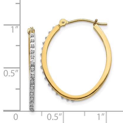 14K Gelbgold Diamant Fascination Oval Klappbar Creolen