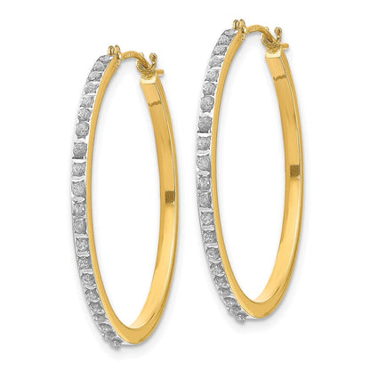14K Gelbgold Diamant Fascination Rund Klappbar Creolen