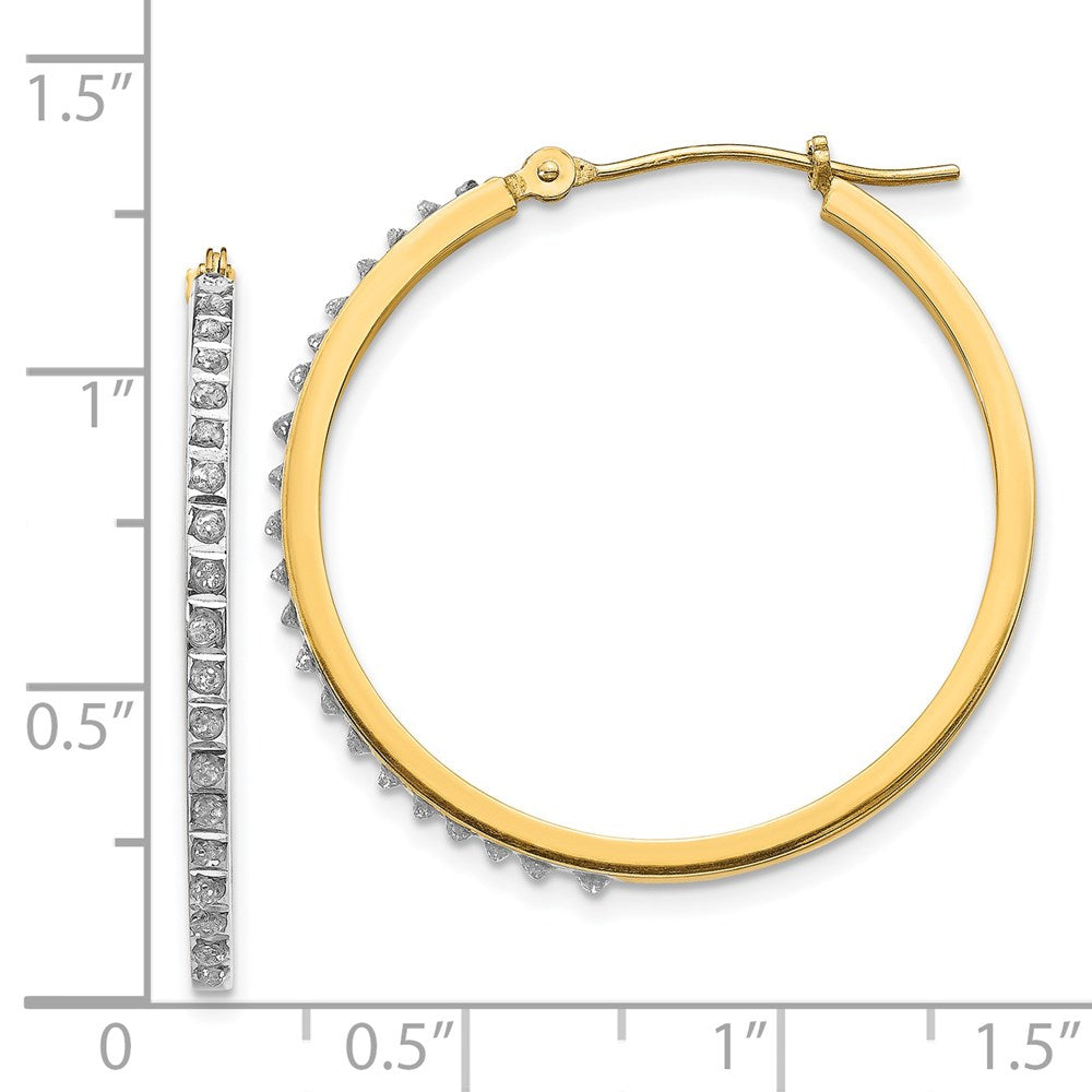 14K Gelbgold Diamant Fascination Rund Klappbar Creolen
