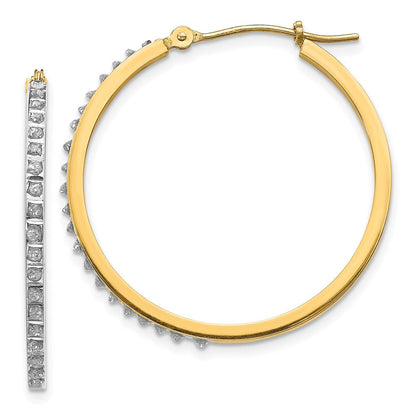 14K Gelbgold Diamant Fascination Rund Klappbar Creolen