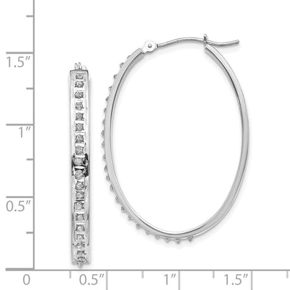 14K Weißgold Diamant Fascination Oval Klappbar Creolen