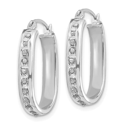 14K Weißgold Diamant Fascination Squared Klappbar Creolen