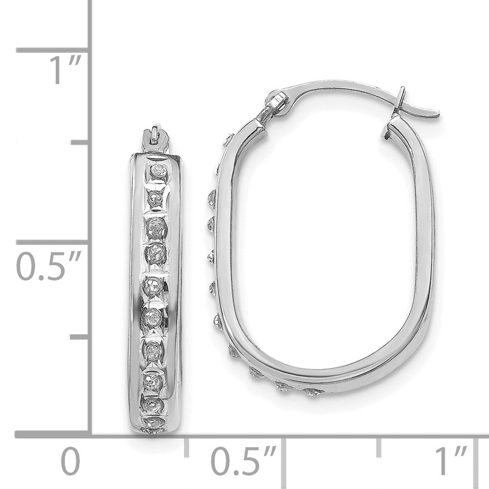 14K Weißgold Diamant Fascination Squared Klappbar Creolen