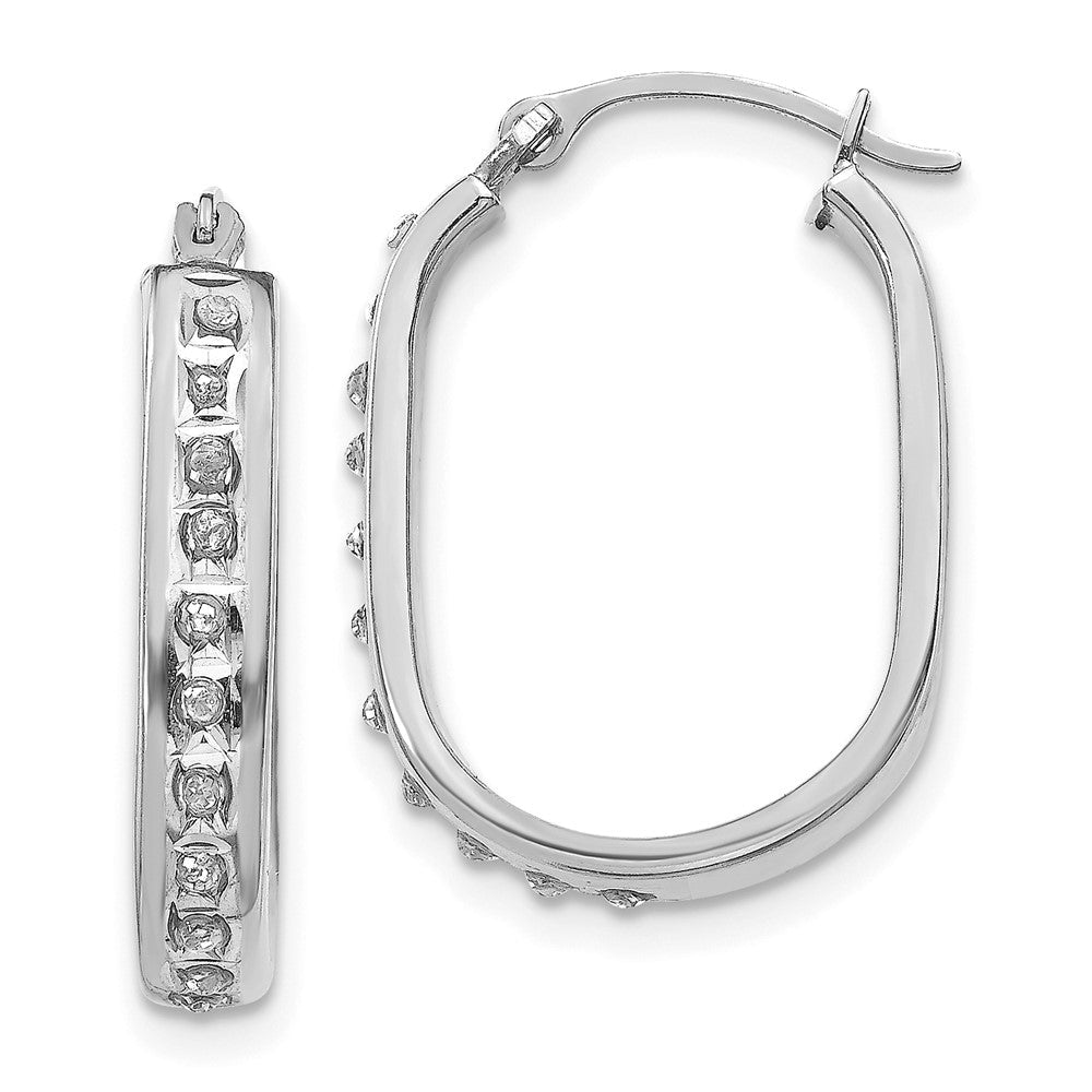 14K Weißgold Diamant Fascination Squared Klappbar Creolen