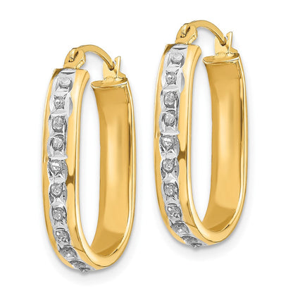 14K Gelbgold Diamant Fascination Squared Klappbar Creolen