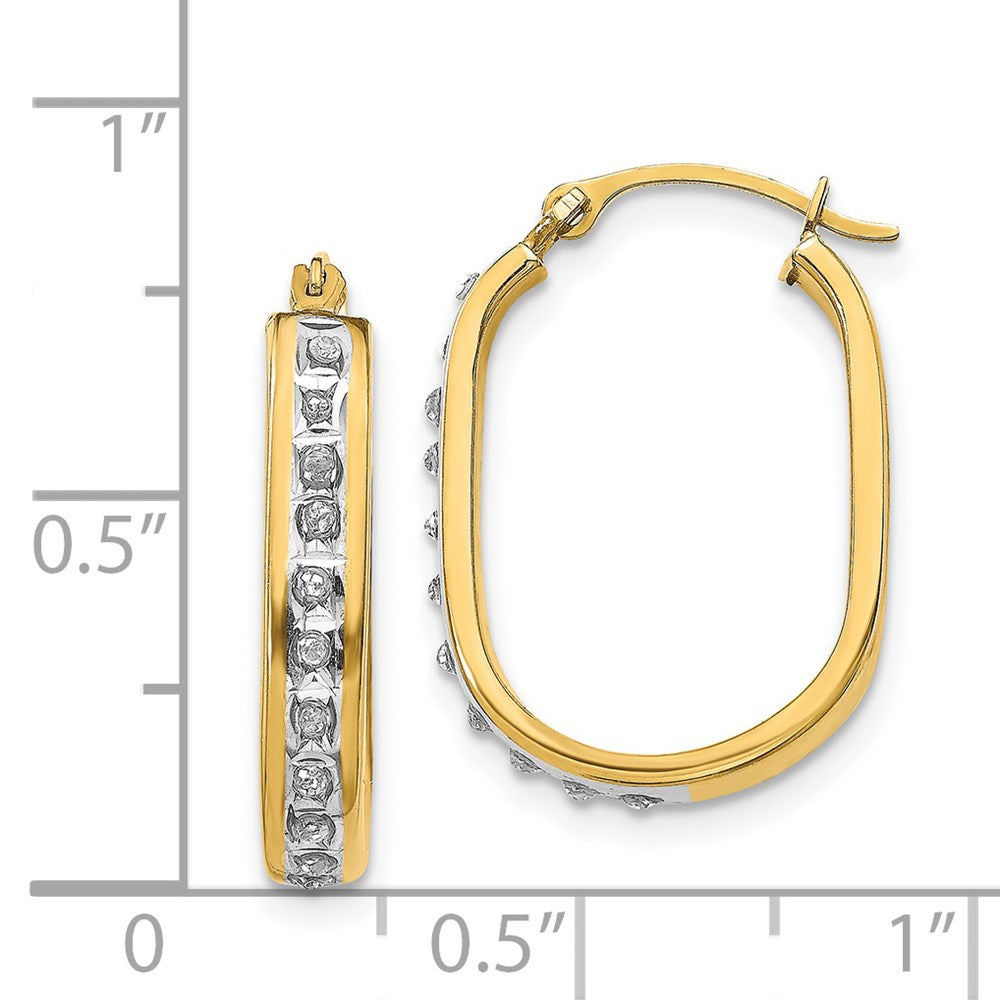 14K Gelbgold Diamant Fascination Squared Klappbar Creolen