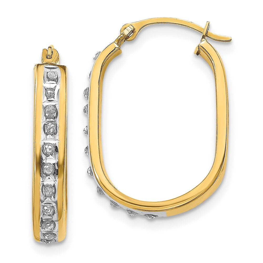 14K Gelbgold Diamant Fascination Squared Klappbar Creolen