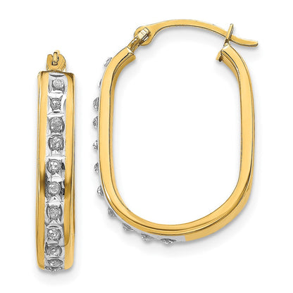 14K Gelbgold Diamant Fascination Squared Klappbar Creolen