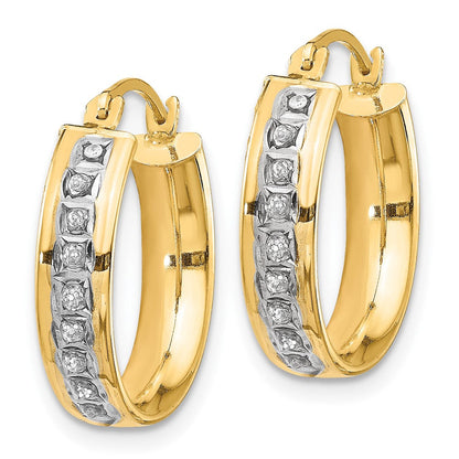14K Gelbgold Diamant Fascination Rund Creolen