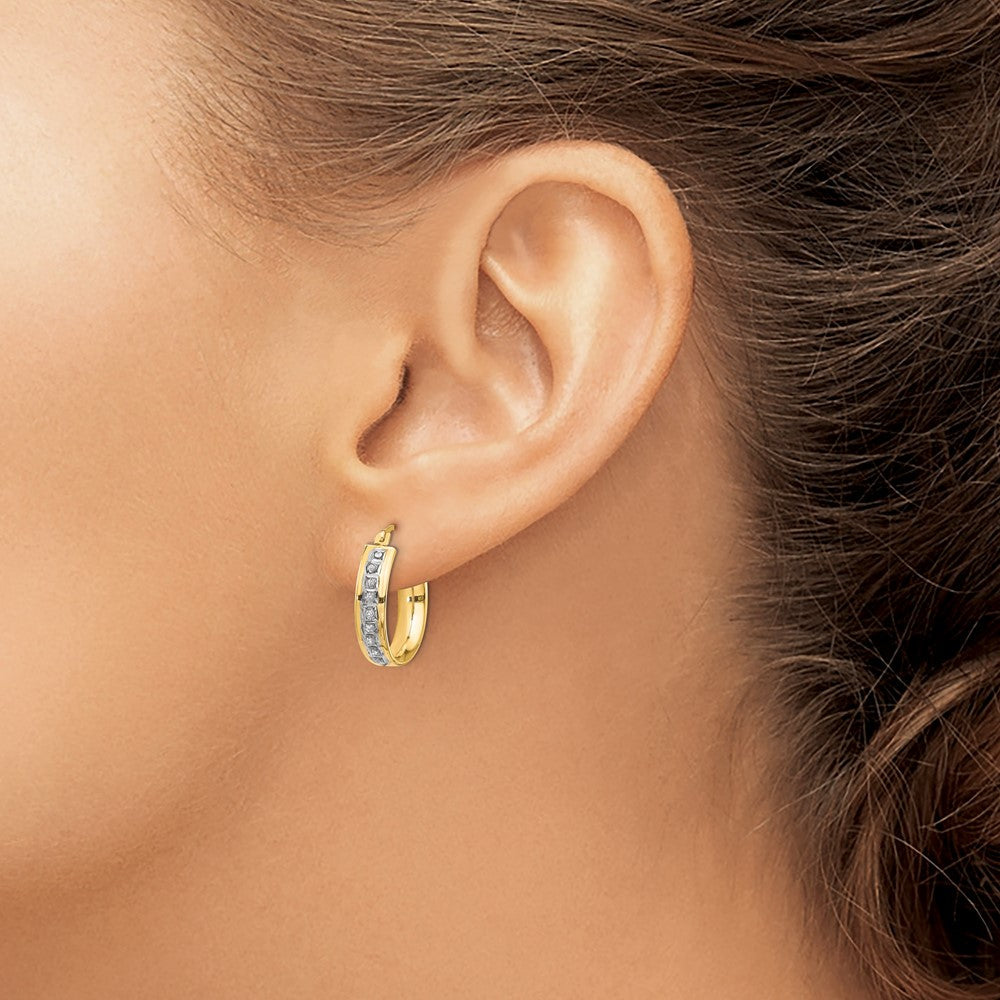 14K Gelbgold Diamant Fascination Rund Creolen
