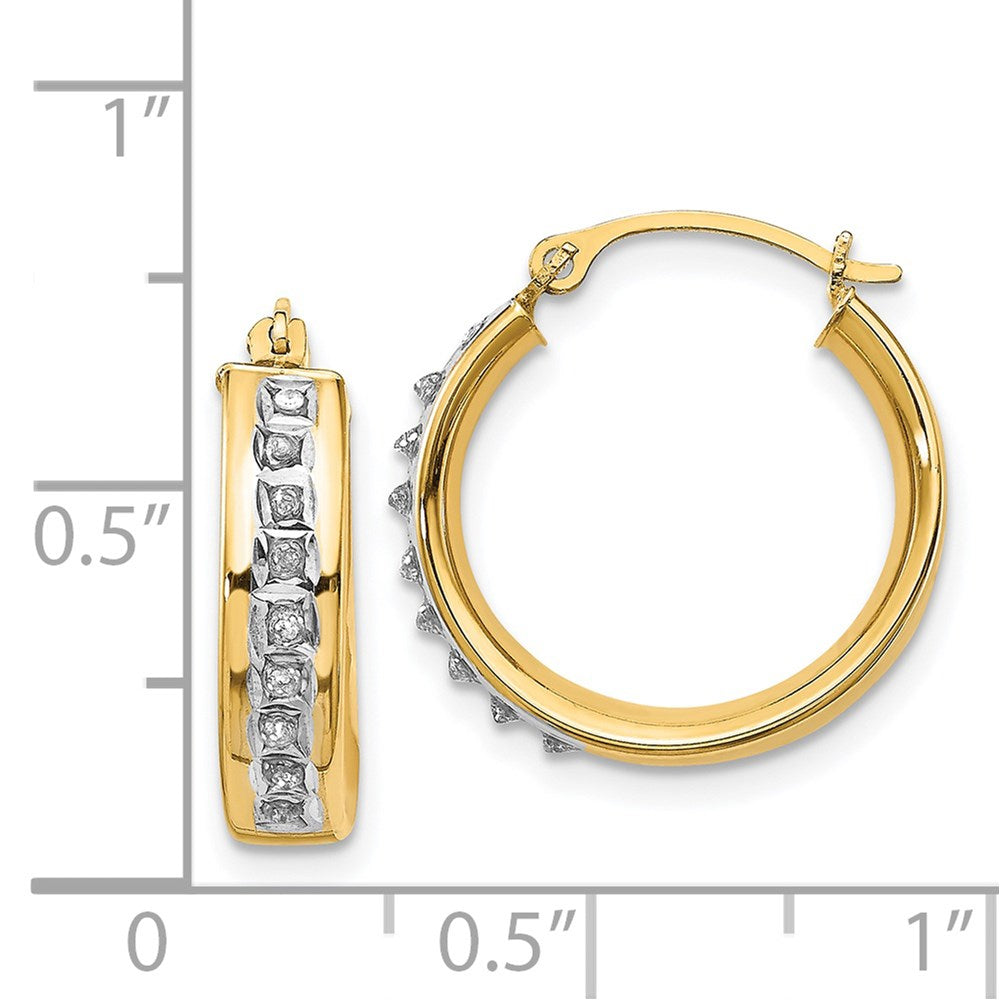 14K Gelbgold Diamant Fascination Rund Creolen