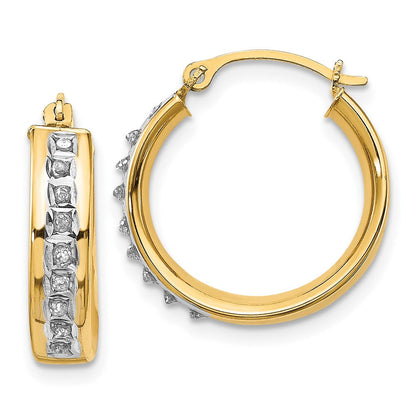14K Gelbgold Diamant Fascination Rund Creolen