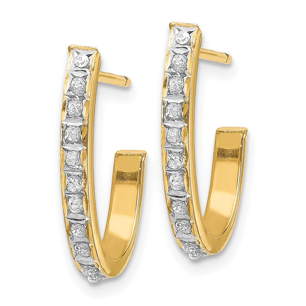 14K Gelbgold Diamant Fascination Stecker J Creolen