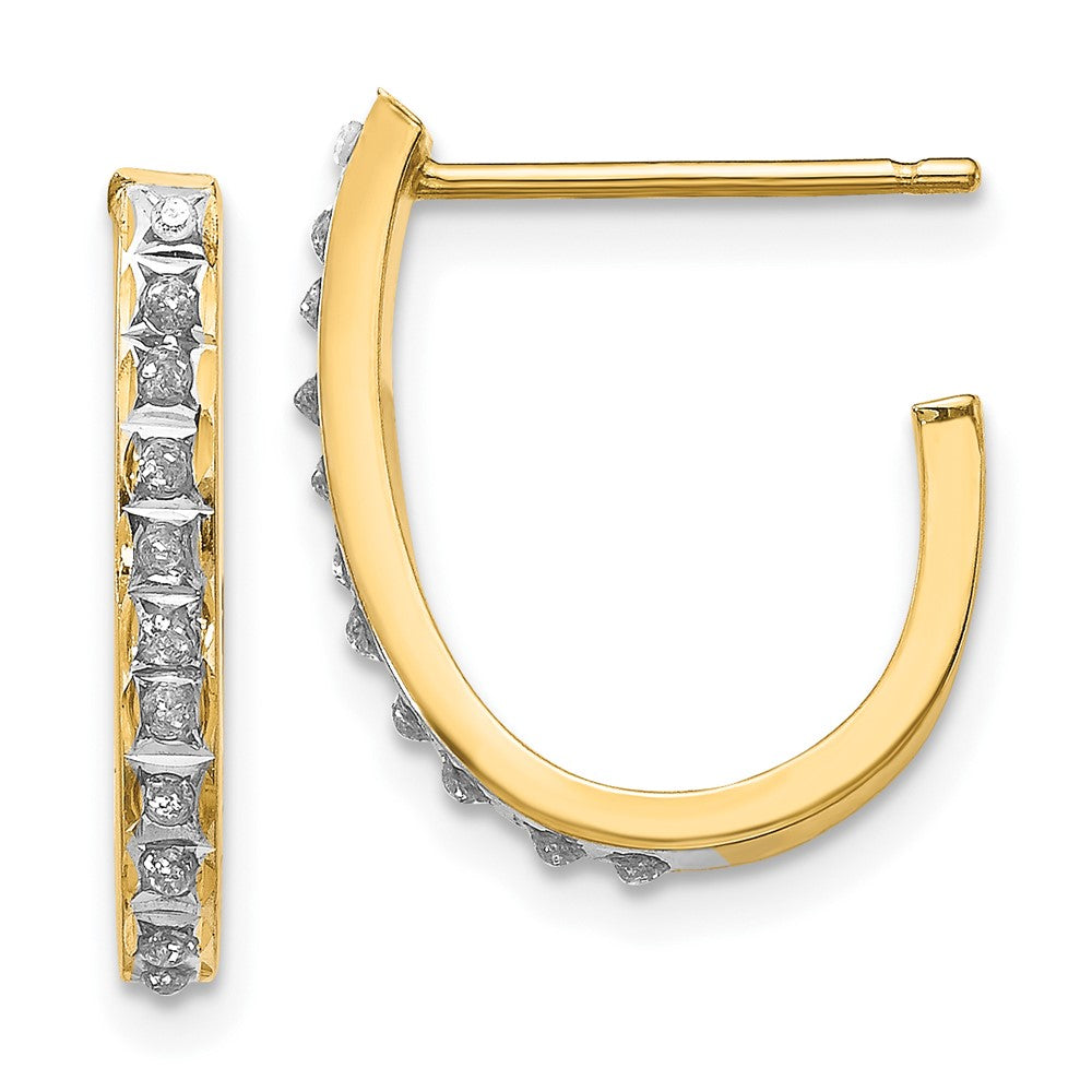14K Gelbgold Diamant Fascination Stecker J Creolen