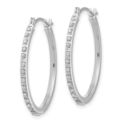 14K Weißgold Diamant Fascination Rund Klappbar Creolen