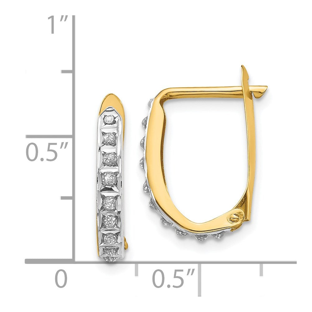 14K Gelbgold Diamant Fascination Klappbar Creolen