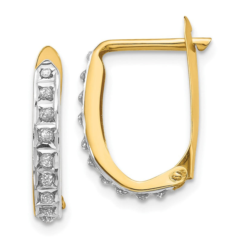 14K Gelbgold Diamant Fascination Klappbar Creolen