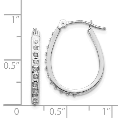 14K Weißgold Diamant Fascination Oval Klappbar Creolen
