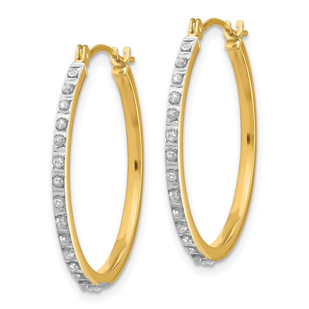 14K Gelbgold Diamant Fascination Rund Klappbar Creolen
