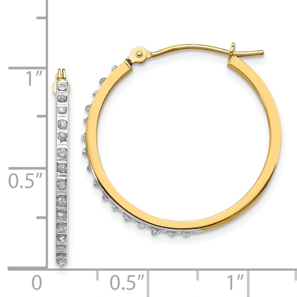 14K Gelbgold Diamant Fascination Rund Klappbar Creolen