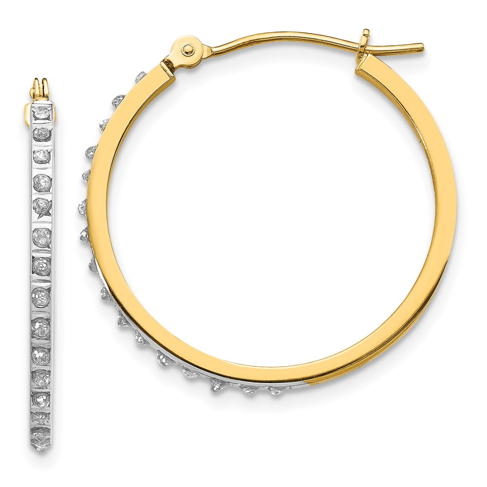 14K Gelbgold Diamant Fascination Rund Klappbar Creolen