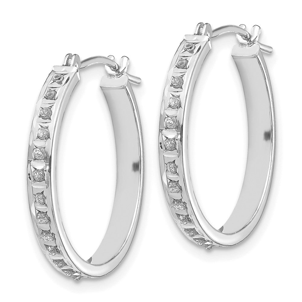 14K Weißgold Diamant Fascination Rund Klappbar Creolen