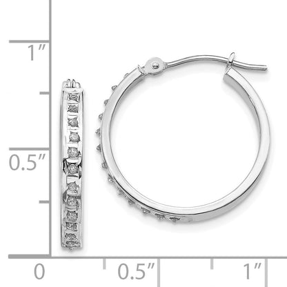 14K Weißgold Diamant Fascination Rund Klappbar Creolen