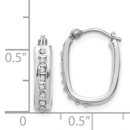 14K Weißgold Diamant Fascination Squared Klappbar Creolen