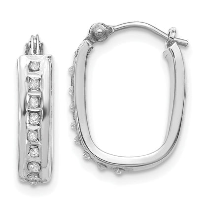 14K Weißgold Diamant Fascination Squared Klappbar Creolen