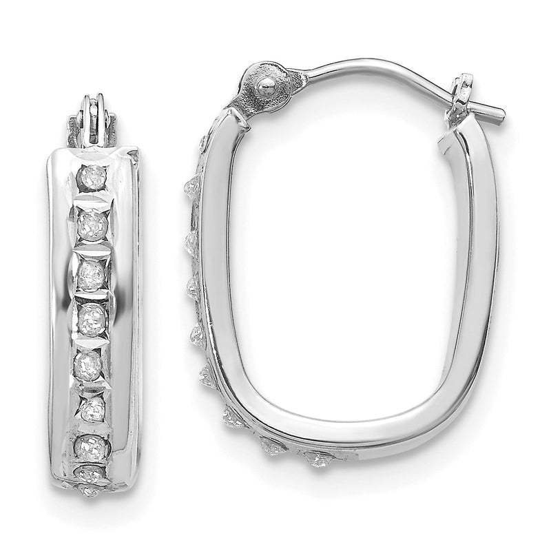 14K Weißgold Diamant Fascination Squared Klappbar Creolen