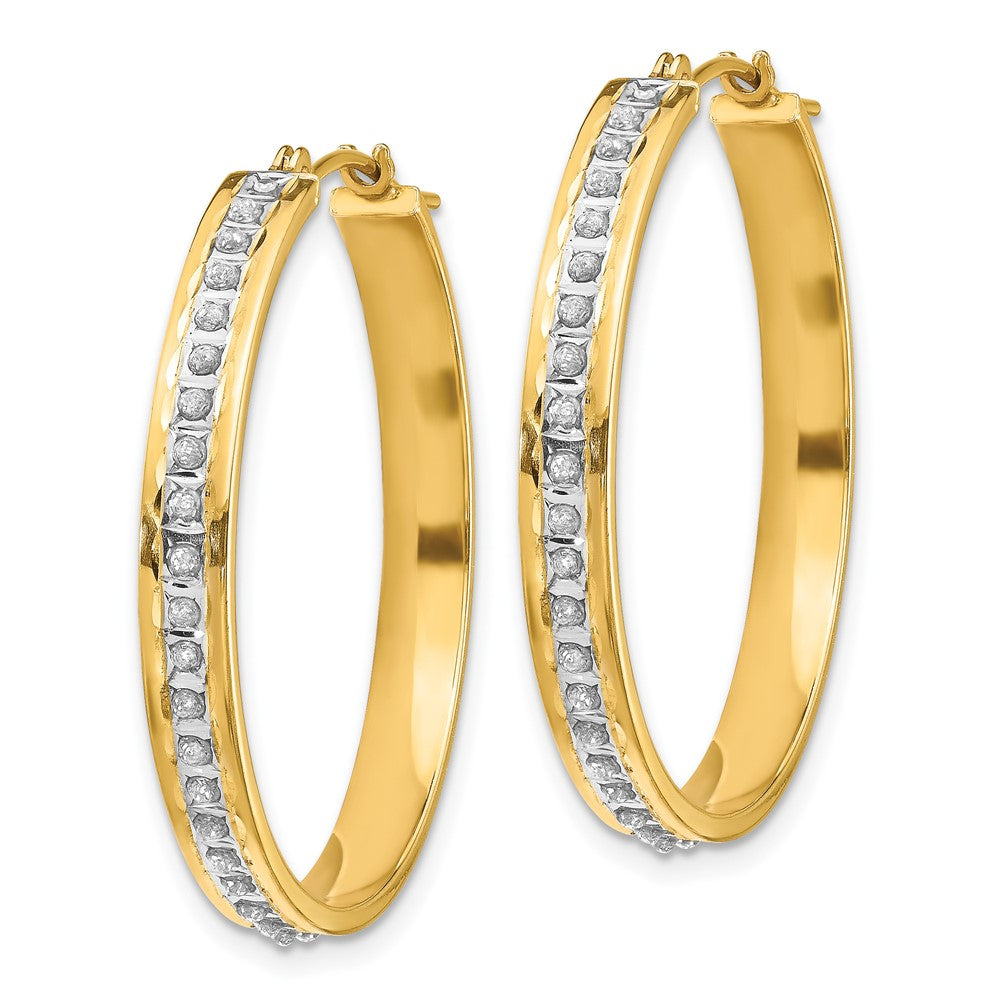 14K Gelbgold Diamant Fascination Rund Klappbar Creolen