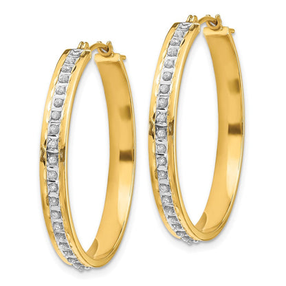 14K Gelbgold Diamant Fascination Rund Klappbar Creolen