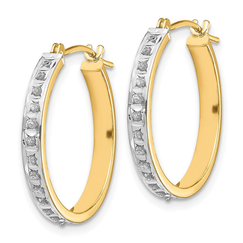 14K Gelbgold Diamant Fascination Rund Klappbar Creolen
