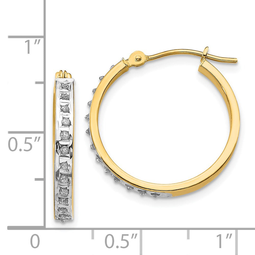 14K Gelbgold Diamant Fascination Rund Klappbar Creolen