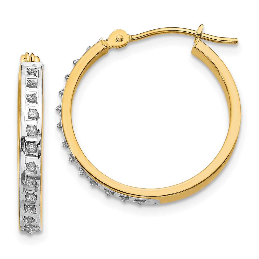 14K Gelbgold Diamant Fascination Rund Klappbar Creolen