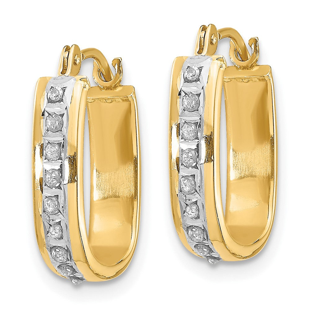 14K Gelbgold Diamant Fascination Squared Klappbar Creolen