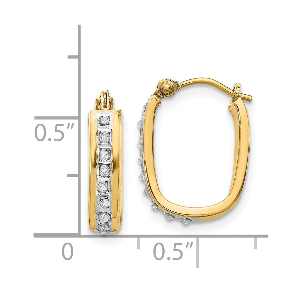 14K Gelbgold Diamant Fascination Squared Klappbar Creolen