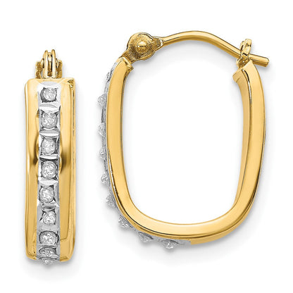 14K Gelbgold Diamant Fascination Squared Klappbar Creolen
