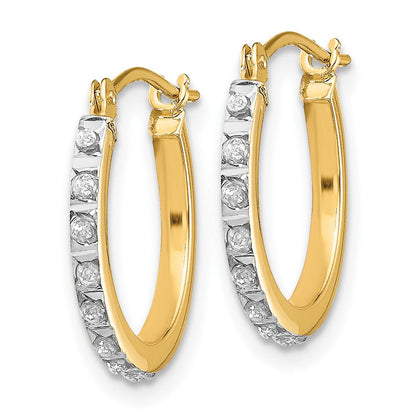 14K Gelbgold Diamant Fascination Klein Klappbar Creolen
