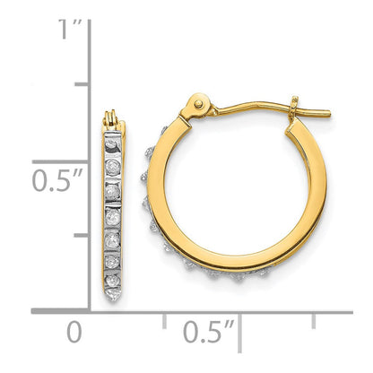 14K Gelbgold Diamant Fascination Klein Klappbar Creolen