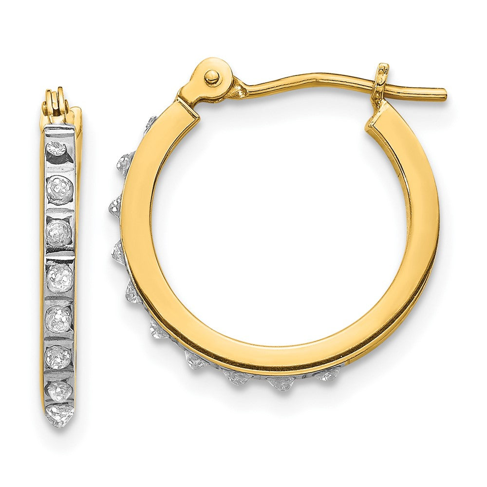 14K Gelbgold Diamant Fascination Klein Klappbar Creolen